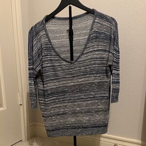 Absolutely Blue and White Knit Top